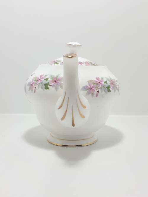 Vintage (1960s) Queen Anne Bone China (Shore and Coggins Ltd.) 6 Cup Tea Pot  Genevieve Pattern