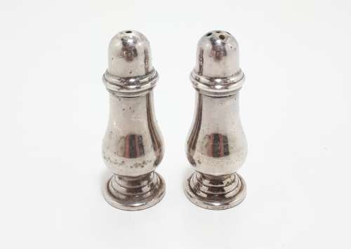 Vintage Tiny Silver Plated Salt and Pepper Shaker Set