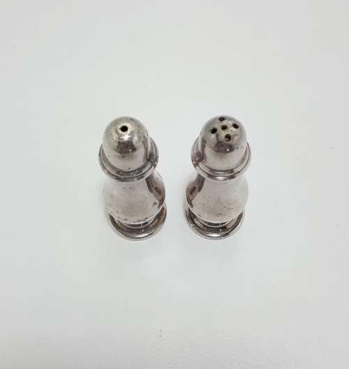Vintage Tiny Silver Plated Salt and Pepper Shaker Set