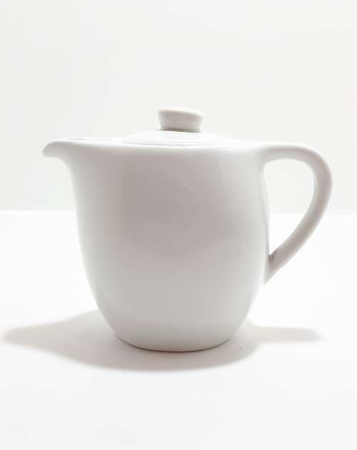 1920-1948 VINTAGE WHITE GLAZE GERMAN BAUSCHER WEIDEN PORCELAIN LIDDED HOT WATER POT