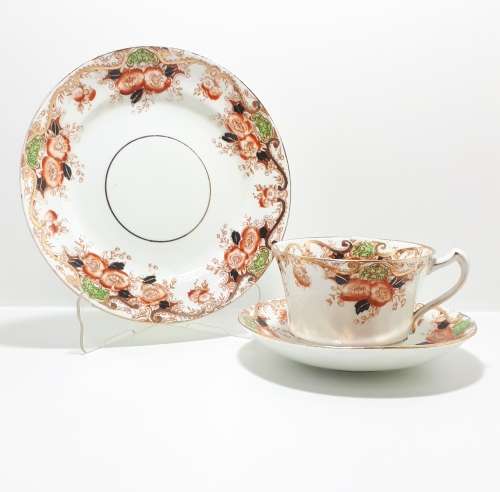 1912-1914 Antique Royal Stafford China Thomas Poole Longton, Fine Porcelain Tea Trio  Pattern 3502