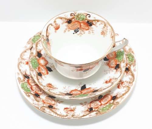 1912-1914 Antique Royal Stafford China Thomas Poole Longton, Fine Porcelain Tea Trio  Pattern 3502