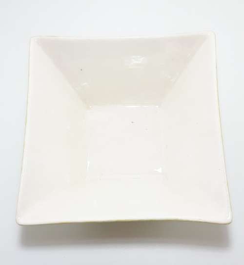 Large and Heavy Hand Decorated Under Glaze Ceramic Salad / Fruit Bowl  Pear Green