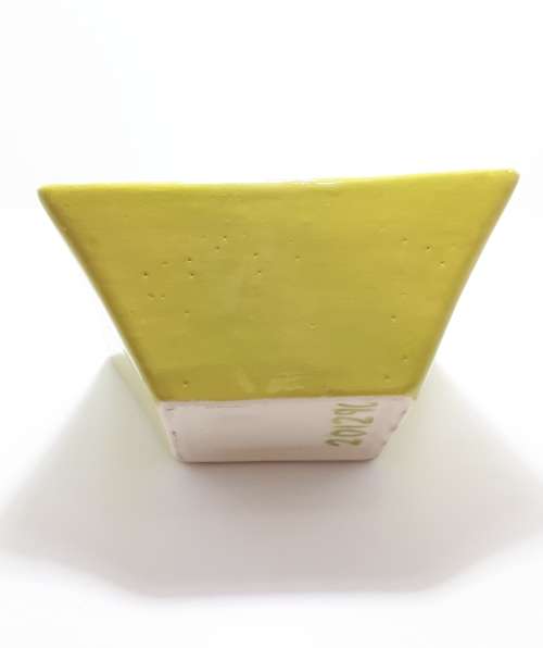 Large and Heavy Hand Decorated Under Glaze Ceramic Salad / Fruit Bowl  Pear Green
