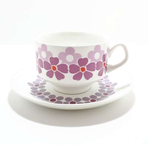 Retro Spanish Pontesa Porcelain Duo  Cup and Saucer