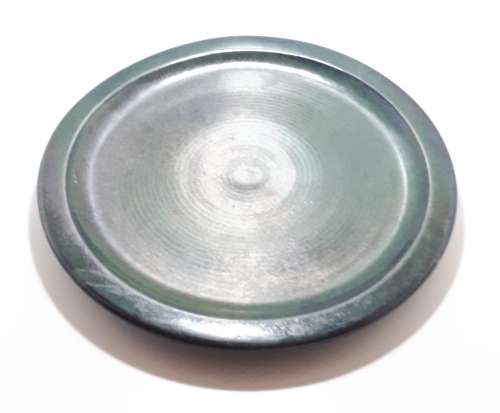 Large Liebowitz Studio Pottery Platter In Deep Hunters Green Glaze and Spiral Pattern