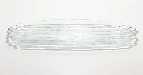 Vintage Fluted Pressed Glass Snack Tray