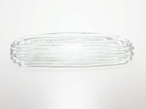 Vintage Fluted Pressed Glass Snack Tray