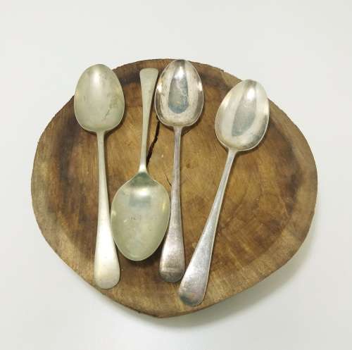 Antique Set Of 4 Electroplated Serving Spoons