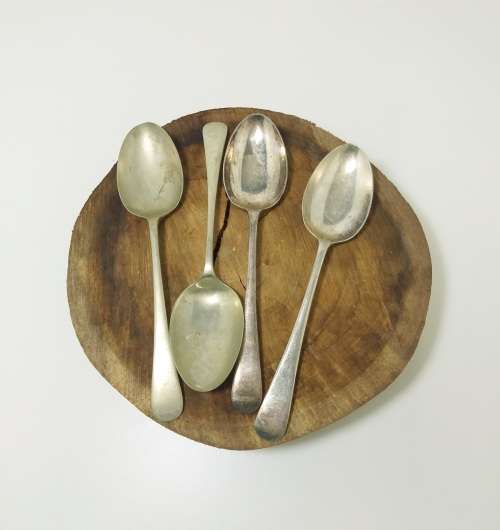 Antique Set Of 4 Electroplated Serving Spoons