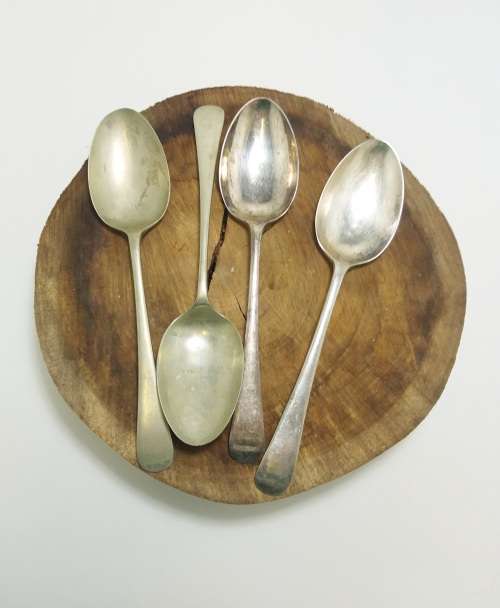 Antique Set Of 4 Electroplated Serving Spoons