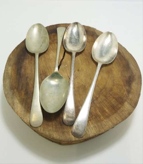 Antique Set Of 4 Electroplated Serving Spoons
