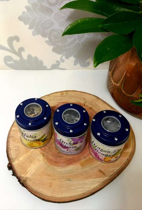 Set Of 3 Assorted & Collectable Ceylon Tea Tins With Original Content
