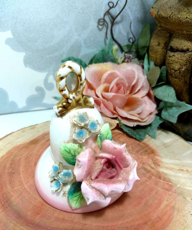 Vintage & Collectable Porcelain Table Bell With Rose Detail