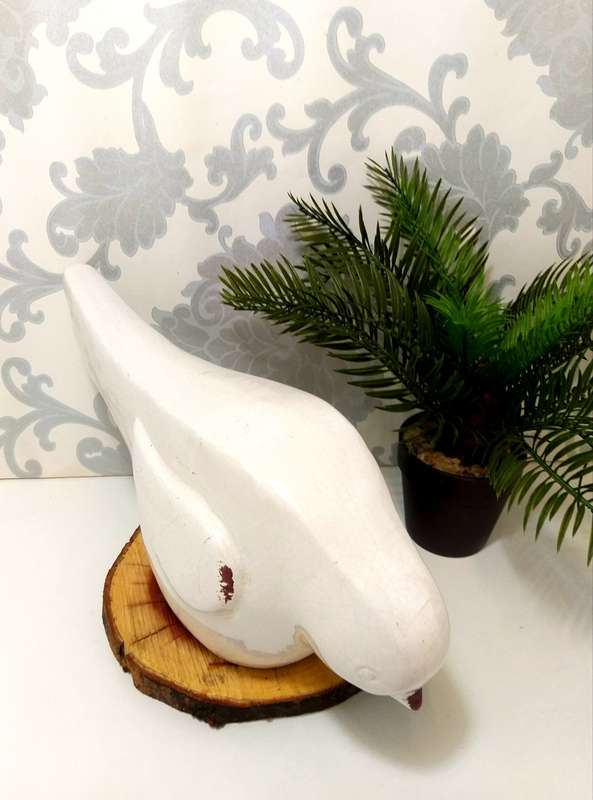 Extra Large Ceramic Dove Figurine/Ornament  With Crackled Glaze