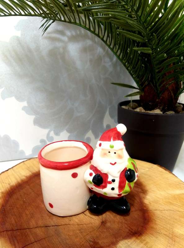 Cute Little Porcelain Santa Toothpick Holder