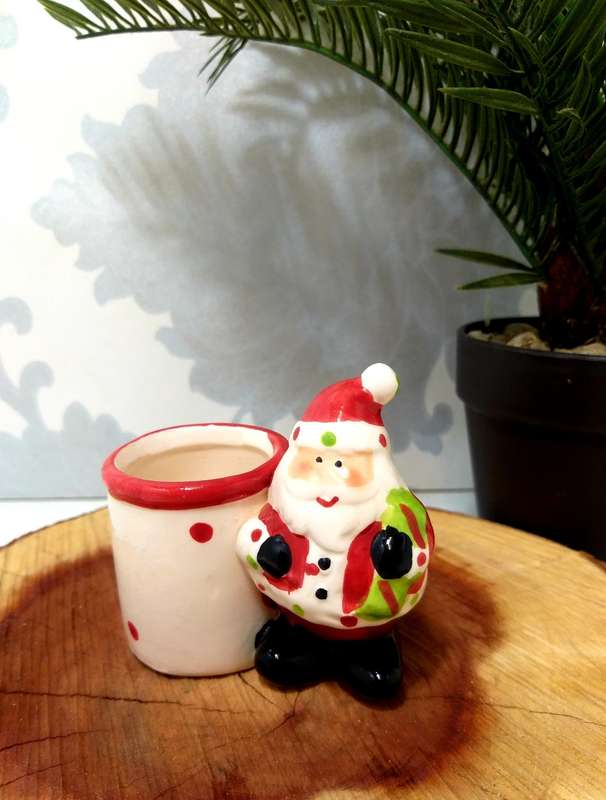 Cute Little Porcelain Santa Toothpick Holder