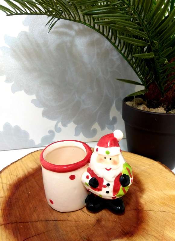 Cute Little Porcelain Santa Toothpick Holder