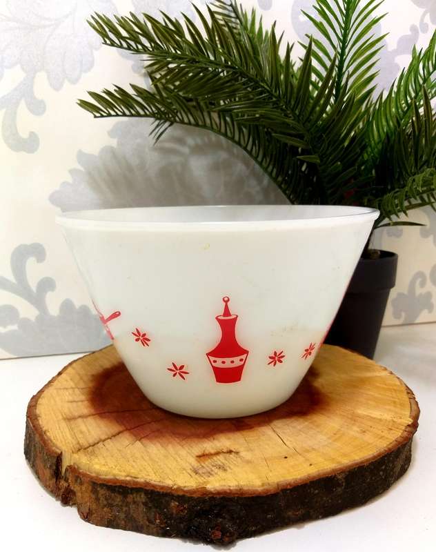 Mid-Century Milk Glass Mixing Bowl