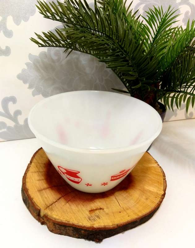 Mid-Century Milk Glass Mixing Bowl