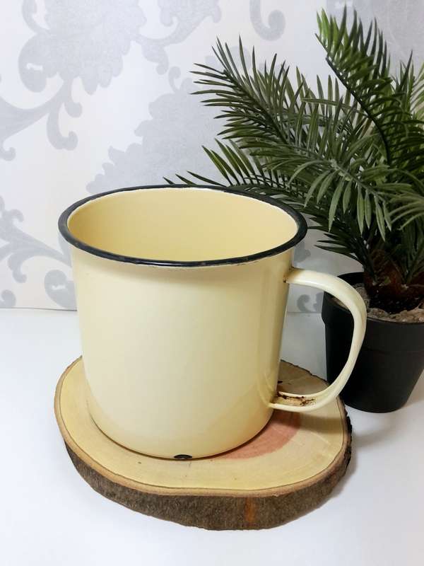 Extra Large Vintage Enamel Mug