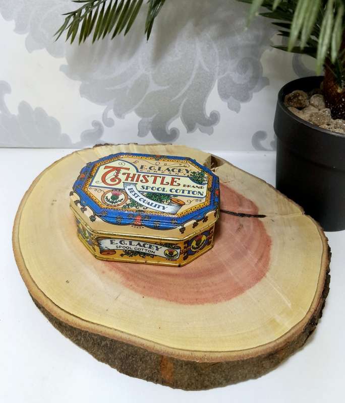 Collectable E.G. Lacey Company Dressmakers Tin With Some Content (Though Not Original)