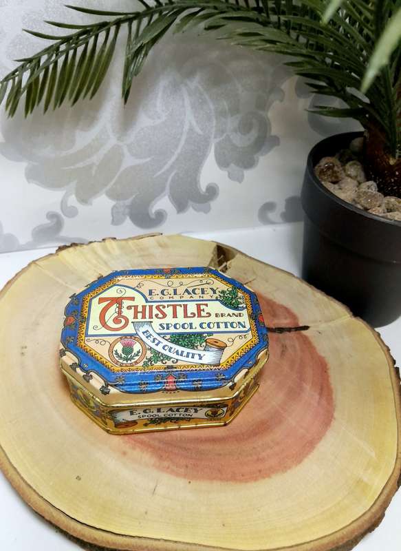 Collectable E.G. Lacey Company Dressmakers Tin With Some Content (Though Not Original)