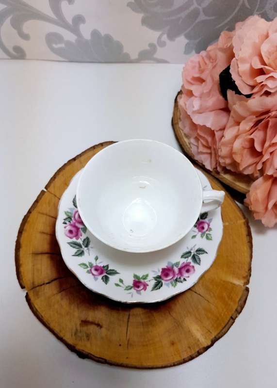 Vintage Fine Bone China Queen Anne Tea Duo  Cup & Saucer  Pattern 8343