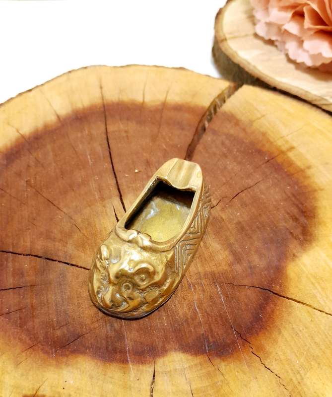 Small Brass Shoe-Shaped Ladies Ashtray