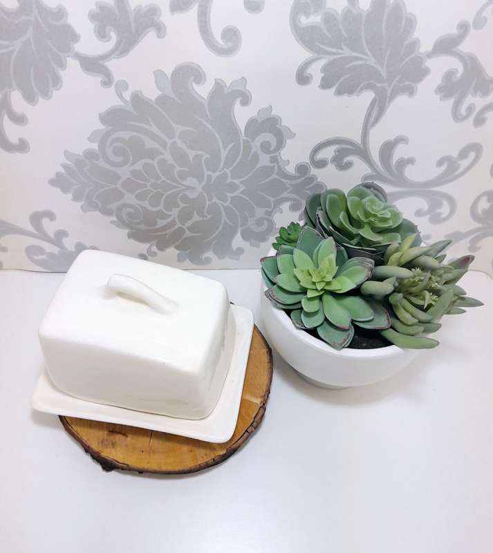 Simple Yet Elegant Off White Handmade & Glazed Pottery Cheese Dish