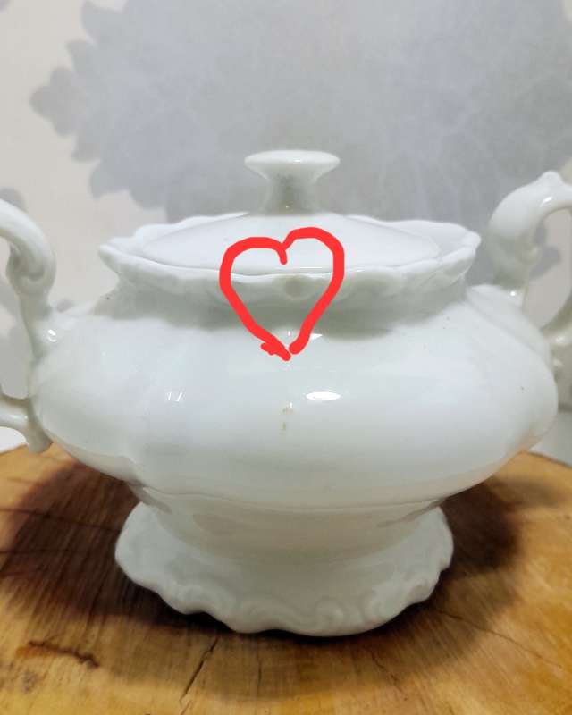 Pioneer Porcelain Vintage Double Handle Lidded Sugar Bowl  Yellow Rose