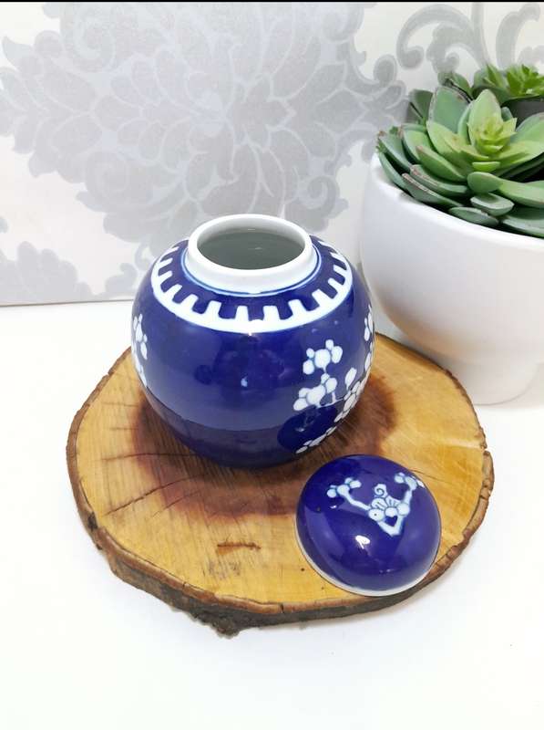 Cobalt Blue & White Cherry Blossom Ginger Jar