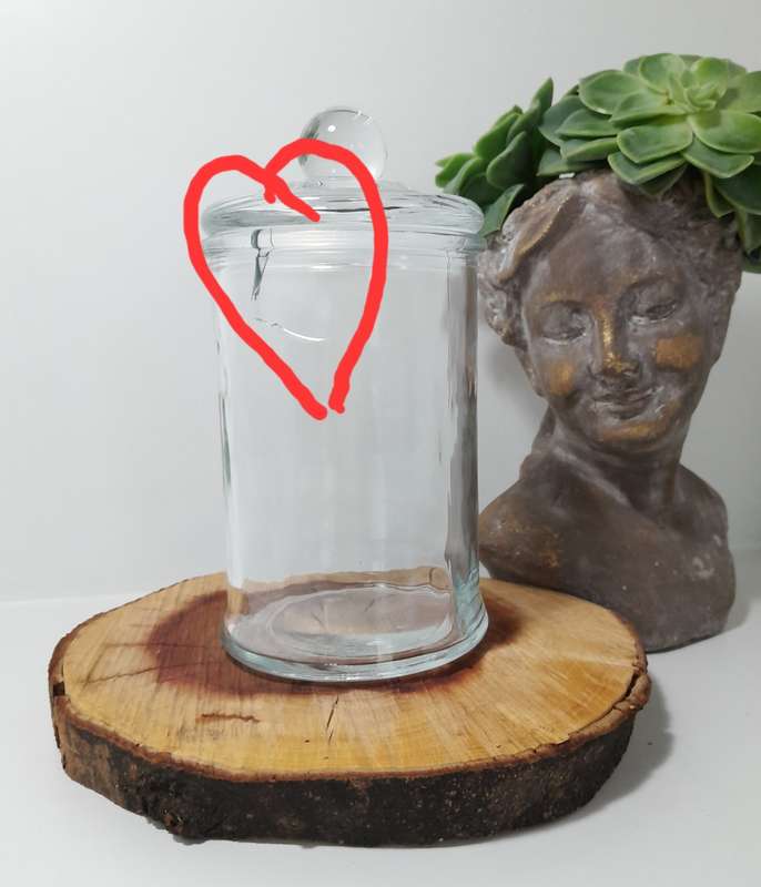 Clear Glass Storage Jar With Tight Fitting Lid & Knob Finial