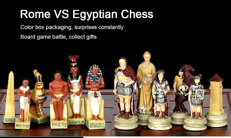 Egyptian-Roman Themed Luxury Chess Set - NO BOARD