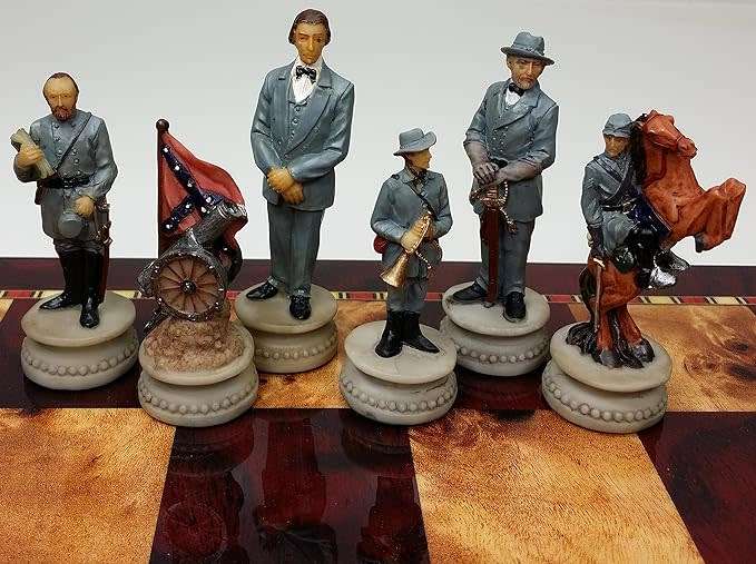 US Generals Civil War Set of Chess Men Pieces Hand Painted