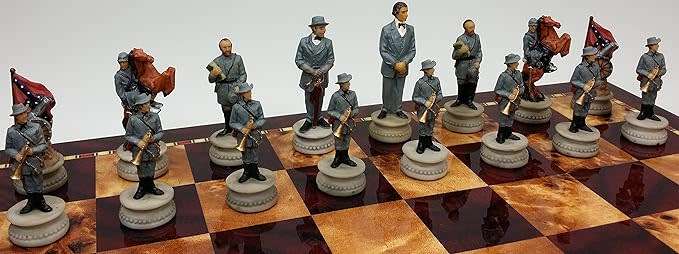 US Generals Civil War Set of Chess Men Pieces Hand Painted