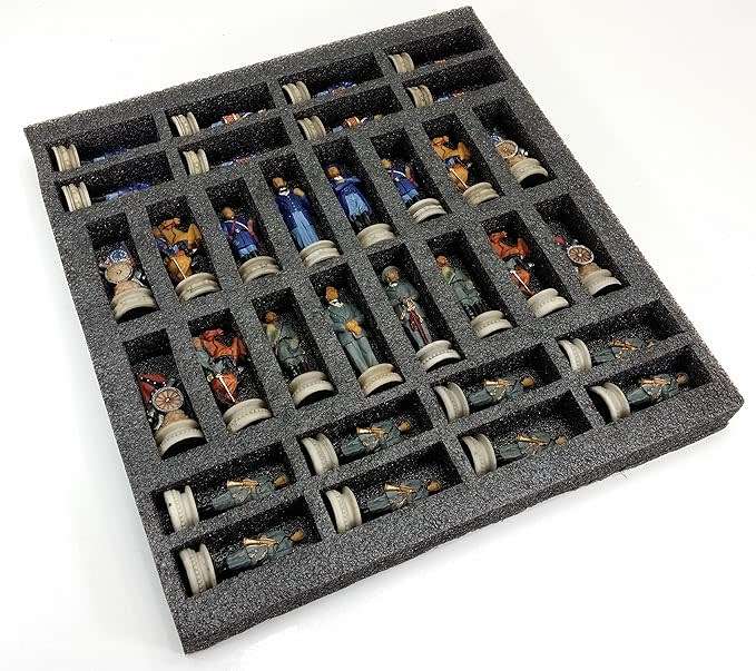 US Generals Civil War Set of Chess Men Pieces Hand Painted