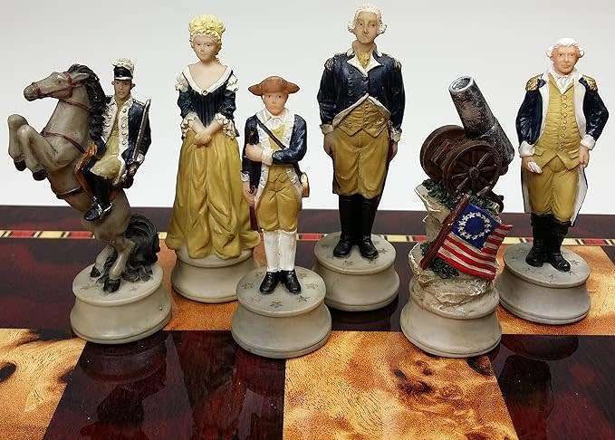 American Revolution / Revolutionary / Independence War Chess Men Set