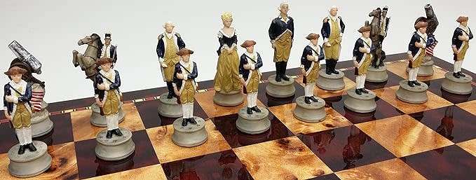 American Revolution / Revolutionary / Independence War Chess Men Set