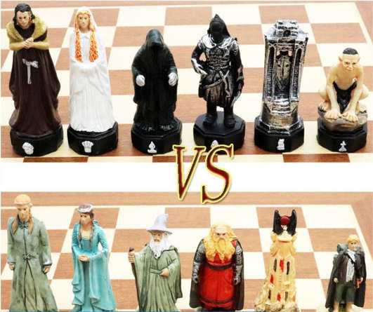 Lord of the Rings Character themed chess game only chess pieces
