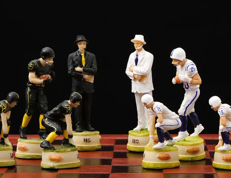Foot Ball Character themed chess game only chess pieces