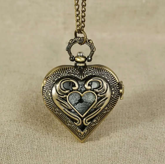 Heart Locket Shaped  Pocket Watch