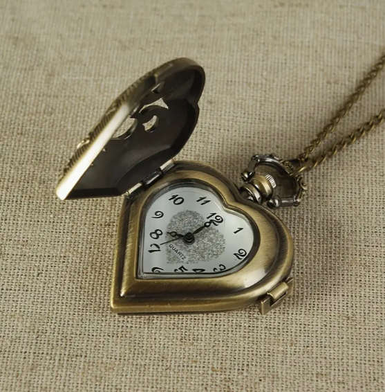 Heart Locket Shaped  Pocket Watch