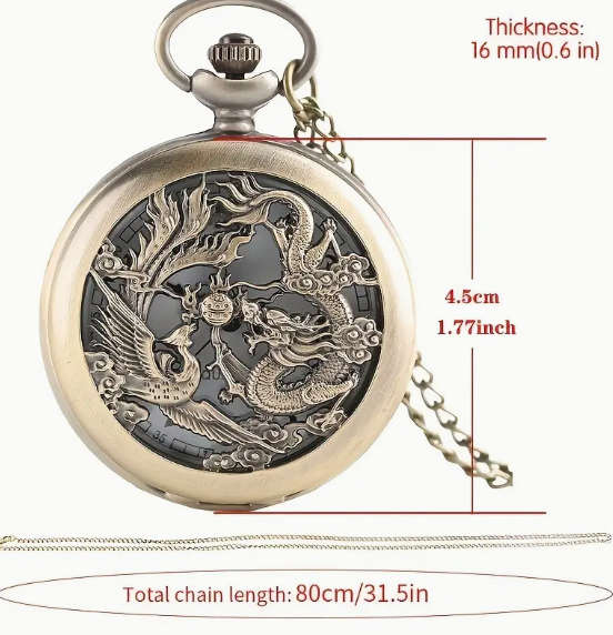 Dragon Phoenix Pocket Watch