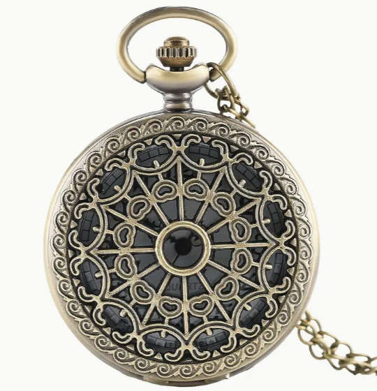 Spider Web Hollow Pocket Watch - Bronze