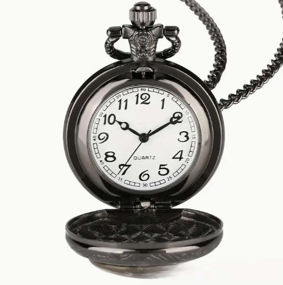 Retro Wolf Blue Pocket Watch