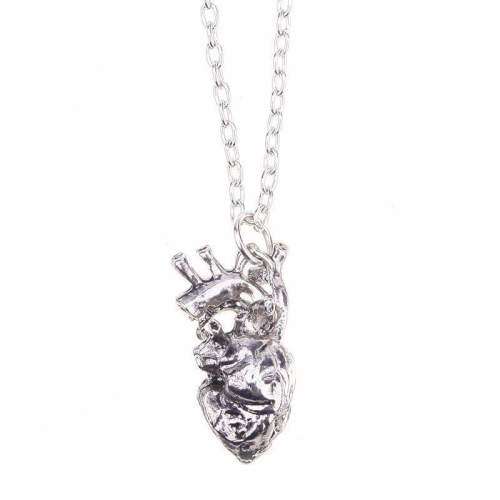 Anatomical Heart Necklace - Silver