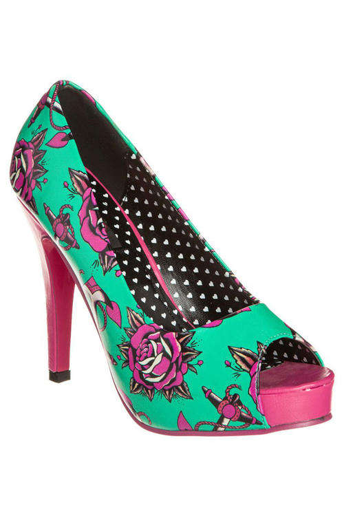IRON FIST HEELS - LOVE ME NOW PEEPTOE PLATFORM TURQUOISE