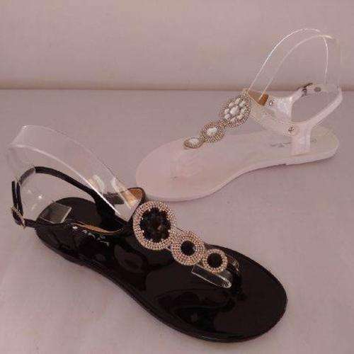 JELLY SANDALS WITH CIRCLE DESIGN AND STRAP