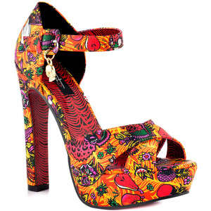 IRON FIST HEELS - KOKOMOAN PLATFORM ORANGE - SIZE 7
